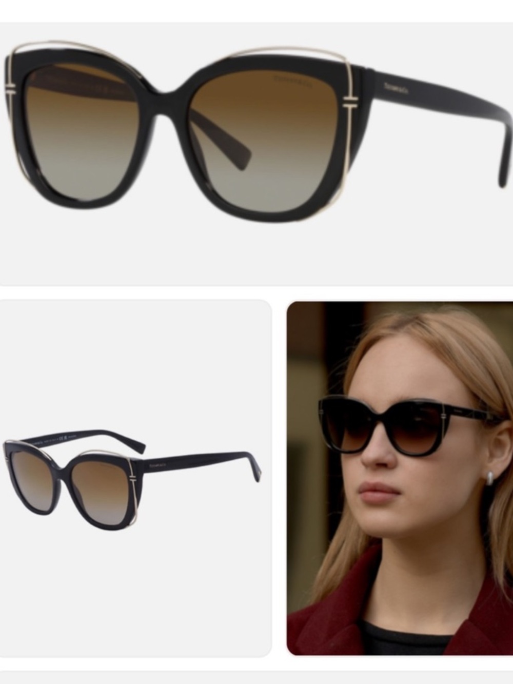 Tiffany & Co. TF4148 Black/Gold Cat-Eye Frames. Made in Italy w/ Case - Picture 11 of 11